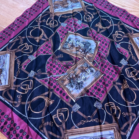 Vintage Silk Equestrian Scarf - Picture 3 of 7